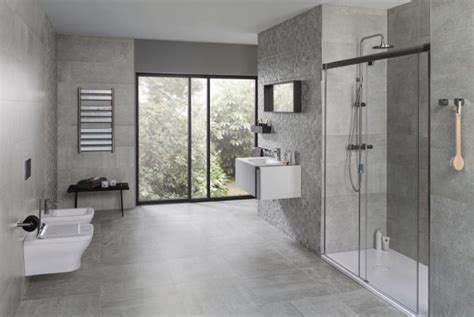 Grey Linear Bathroom Tiles Semis Online