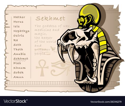 Sekhmet goddess war in ancient egyptian Royalty Free Vector