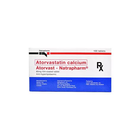 Atorvast Natrapharm Atorvastatin Calcium Mg Film Coated Tablet S