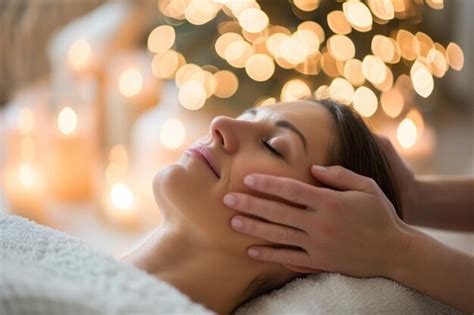 Premium Photo Relaxed Woman Receiving Head Massage At Spa Salon