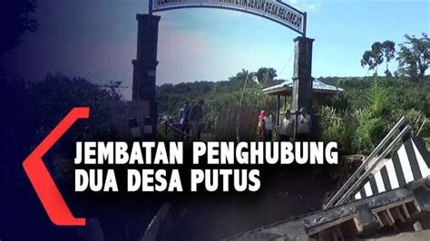 Jembatan Penghubung 2 Desa Putus Usai Diterjang Banjir Bandang