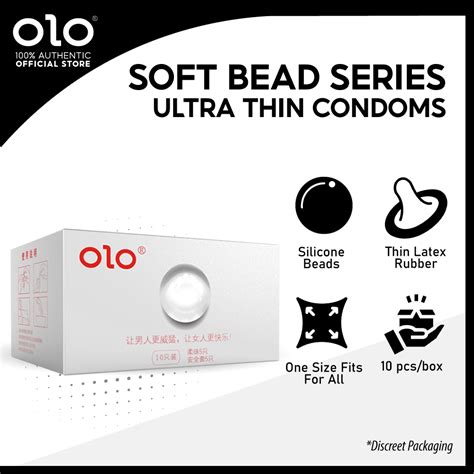 OLO Soft Bead Series Ultra Thin Condom Silicone Hyaluronic Acid Natural