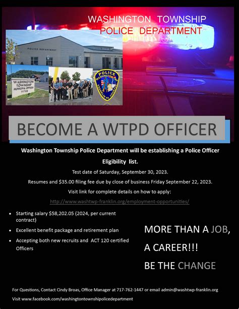 Washington Township Franklin County Pa Pa Police Jobs Entry Level