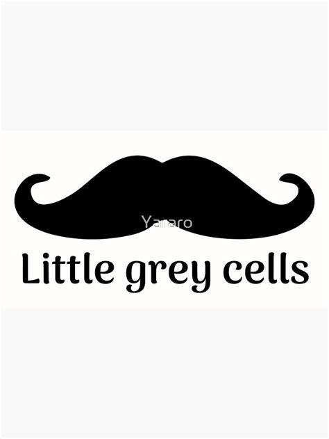 "Hercule Poirot mustache. Little gray cells" Sticker by Yararo | Redbubble