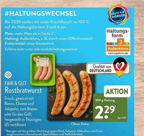 Fair Gut Rostbratwurst Angebot Bei ALDI Nord