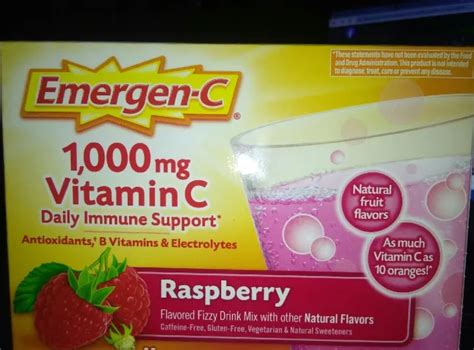 Emergen C Vitamin C Fizzy Drink Mix Raspberry Mg Packets