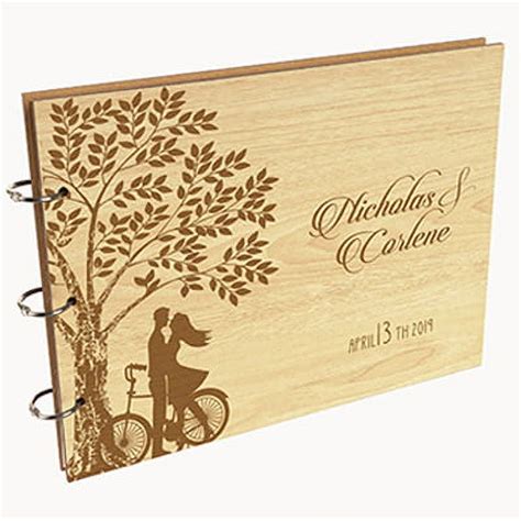 Darling Souvenir Personalized Engraved Laser Cut Wedding Guest Book