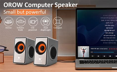 Orow Pc Speakers Mini Computer Speaker For Pc With Bass Diaphragm 12w Desktop Speakers Usb