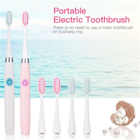 2PCS Portable Electric Toothbrush Waterproof Timer Teeth Brush Dental ...