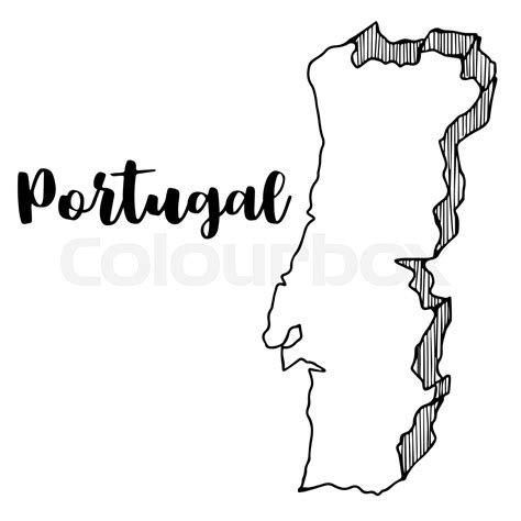 Hand Drawn Of Portugal Map Vector Illustration Stock Vector Colourbox