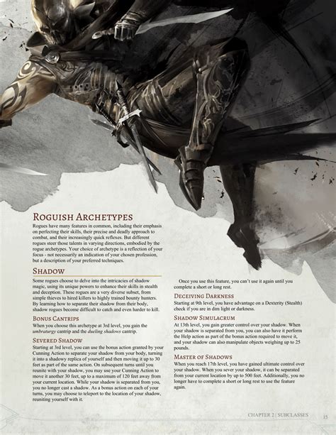 Dnd 5e Homebrew — Shadow Rogue By Jonoman3000