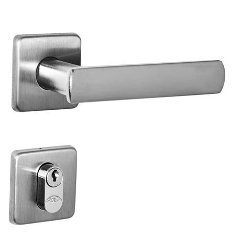 Fechadura Dama Escovada Arouca Mm Roseta Quadrada Inox Externa