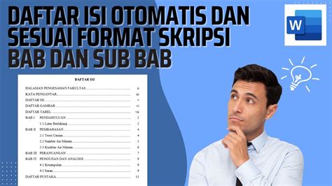 Cara Membuat Daftar Isi Skripsi And Makalah Secara Otomatis Di Word Youtube