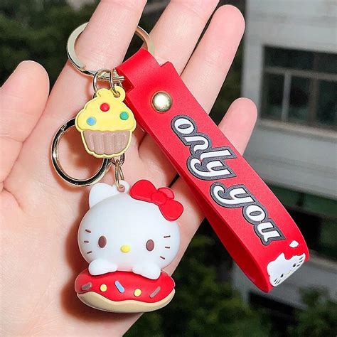 Kawaii Sanrio Keychain Cute Cartoon Kuromi Hello Kitty Cinnamoroll Car