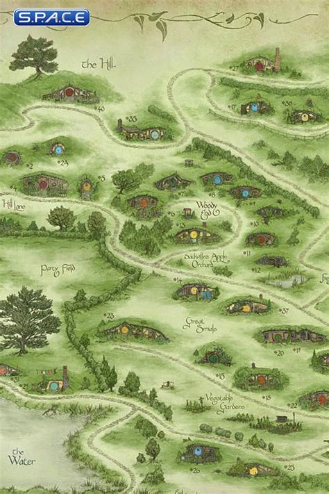 Map of Hobbiton Art Print (The Hobbit)