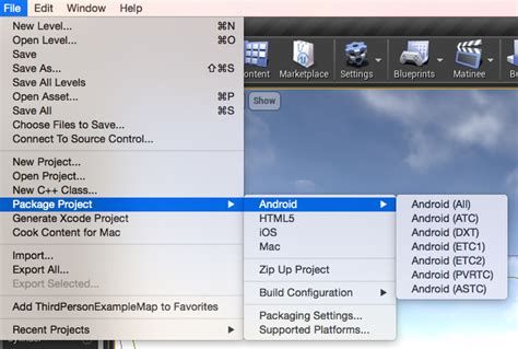 Packaging Android Projects Unreal Engine Documentation