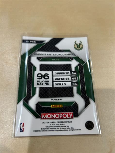 Giannis Antetokounmpo Panini Prizm Monopoly Silver Ps Ebay