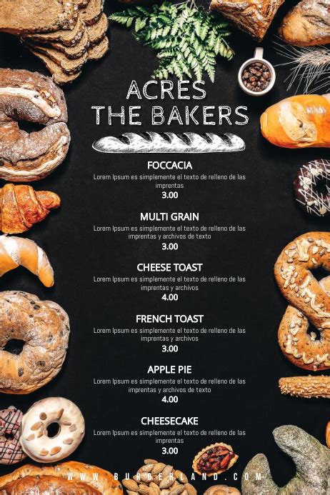 Bakery Specials Menu Template Postermywall