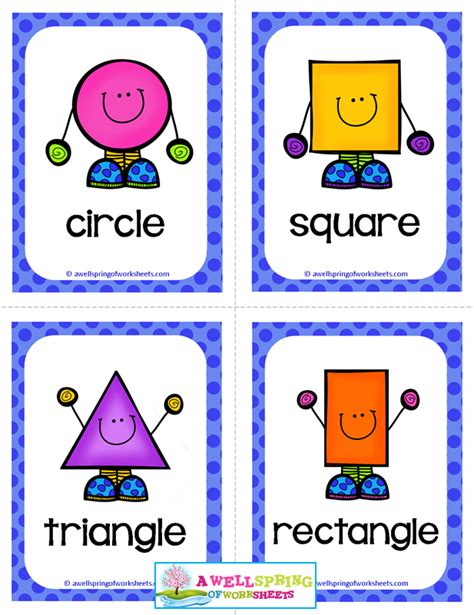 Shape Flash Cards Free Set Of 11 Colorful Happy Plane Shapes