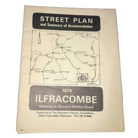 1974 ILFRACOMBE STRASSENPLAN STADTPLAN Vintage Klappkarte EUR 6 00