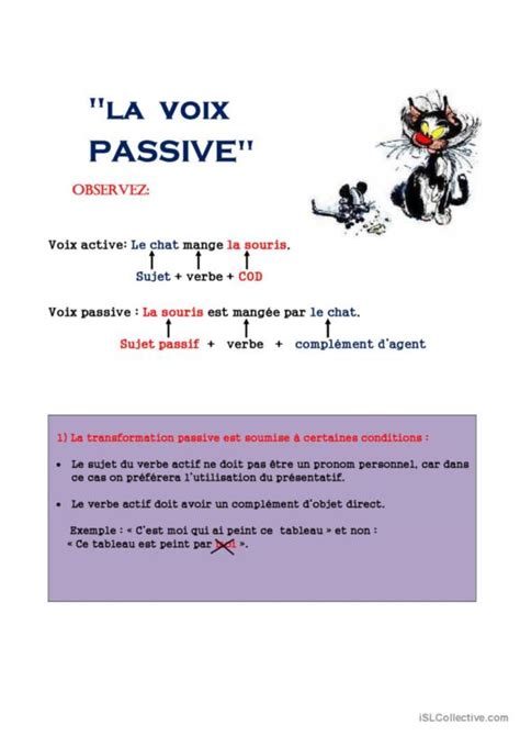 Voix Passive Fran Ais Fle Fiches Pedagogiques Pdf Doc