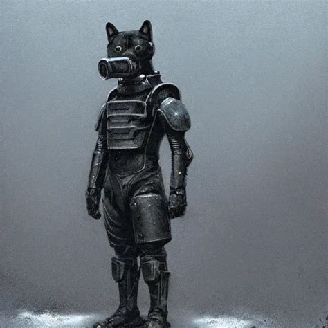 Power Armor Gasmask Black Armor Anthropomorphic Shiba Stable