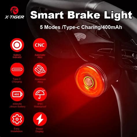 X Tiger Bicycle Smart Auto Brake Sensing Light Ip Waterproof Led Type