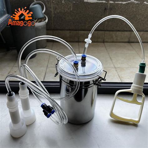 Amagogo Cow Hand Vacuum Pump Manual Milking Machine Stainless Steel