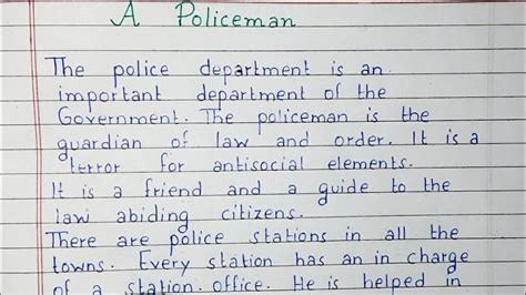 Write An Essay On A Policeman Essay Writing English Youtube