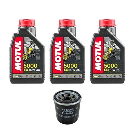 Kit C 3 Óleos Motul 5000 4t 10w30 1 Filtro Fram Ph6017a No Magalu