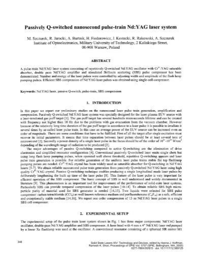 Passively Q Switched Nanosecond Pulse Train Nd Yag Laser System