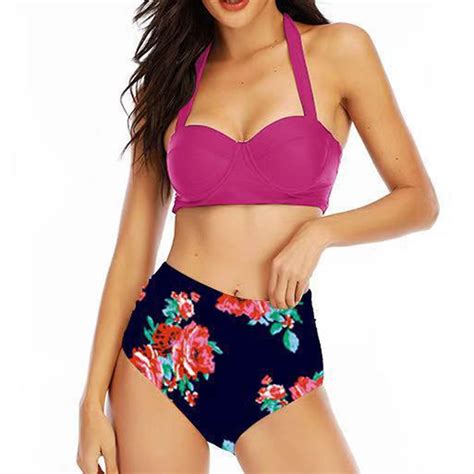 AOOCHASLIY Spring Beauty Bikini Swim Womens Printing Two Piece Bikini