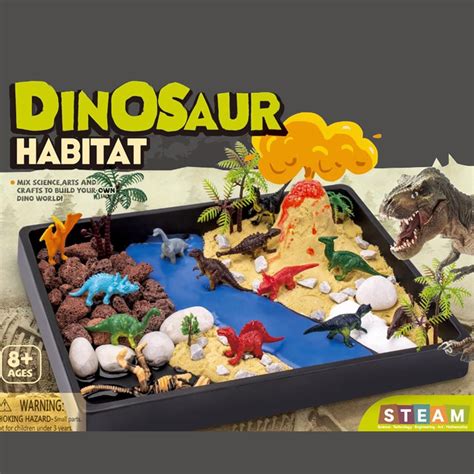 Dinosaur Habitat Diy Nature Craft Kit Dino World Volcano Eruption Steam