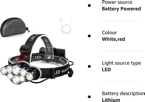 Led Head Torch Rechargeable Super Bright Headlamp 18000 Lumen Light