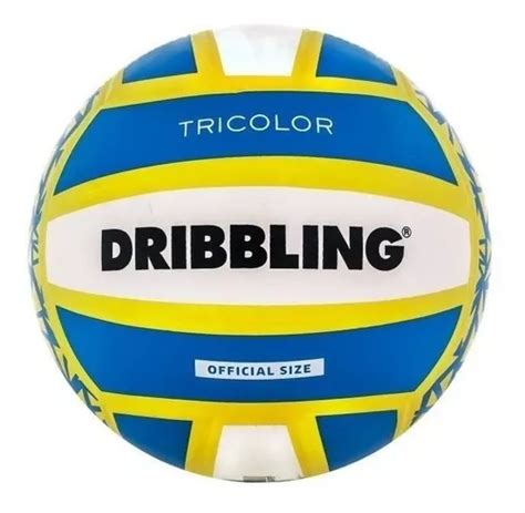 Pelota De Voley Dribbling Goma Tricolor N Color Amarillo Azul Blanco