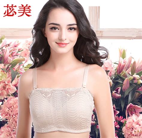 Detachable Shoulder Strap Silica Gel Falsie Breast Form Bra Tube Top Fake Boobs Sex Toy