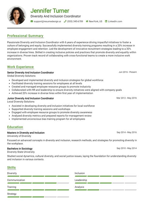 Diversity And Inclusion Coordinator Resume Examples And Templates For