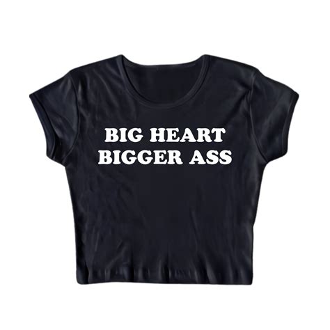 Big Heart Bigger A Snug Fit Crop Top Graphic Top Crop Top Y2k Tee Y2k