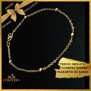 Pulseira Feminina De Bolinhas Banhada A Ouro K Golden Ball Dourada