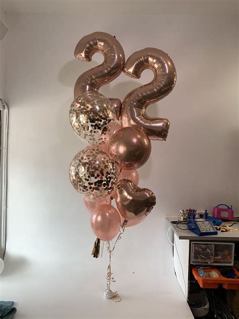 Feeling 22 Birthday Balloons Rose Gold Number 22 Balloons 22 Etsy Artofit