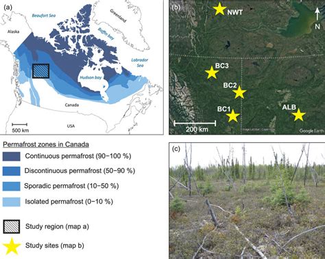 A Permafrost Distribution Showing Permafrost Zones In Canada Data