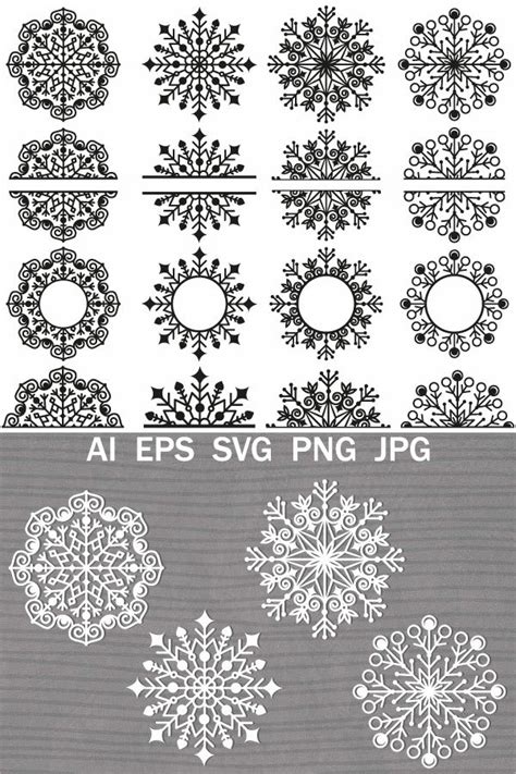 Openwork Christmas Snowflake Template Svg Cutting 1617785