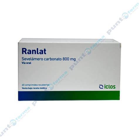 Ranlat Sevelamero Carbonato 800 Mg Cont 60 Comprimidos Recubiertos