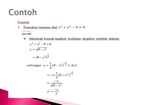 Contoh Soal Turunan Implisit Ujian