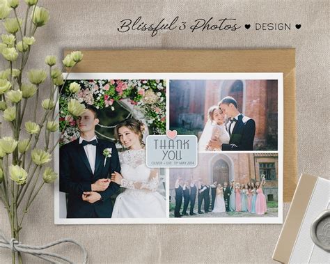 Rustic Wedding Thank You Cards Personalised Design - Etsy