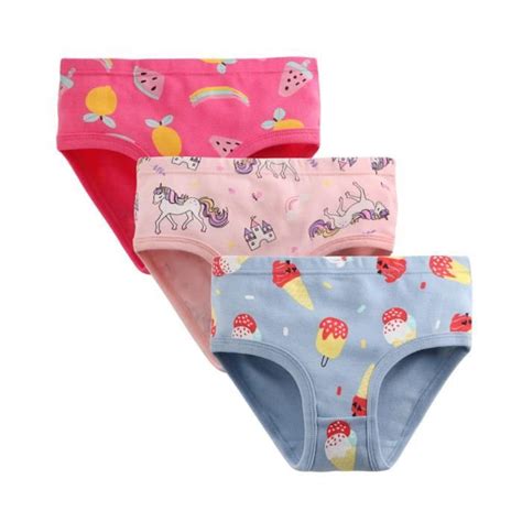 Lots 3 Culotte Ado Fille Culottes Enfant Fille Slips En Coton Motif Imprimé Ultra Et Confortable