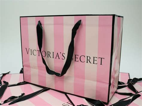 Lot Of New Victoria Secret Pink Stripe Paper Large Shopping Bags