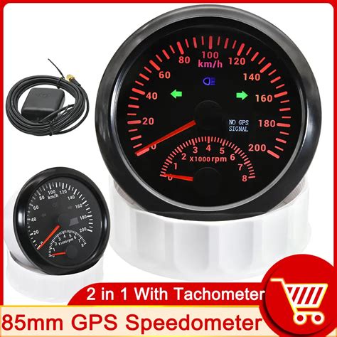 HD 85mm GPS Speedometer Gauge 0 200km H Tachometer 0 8000 RPM