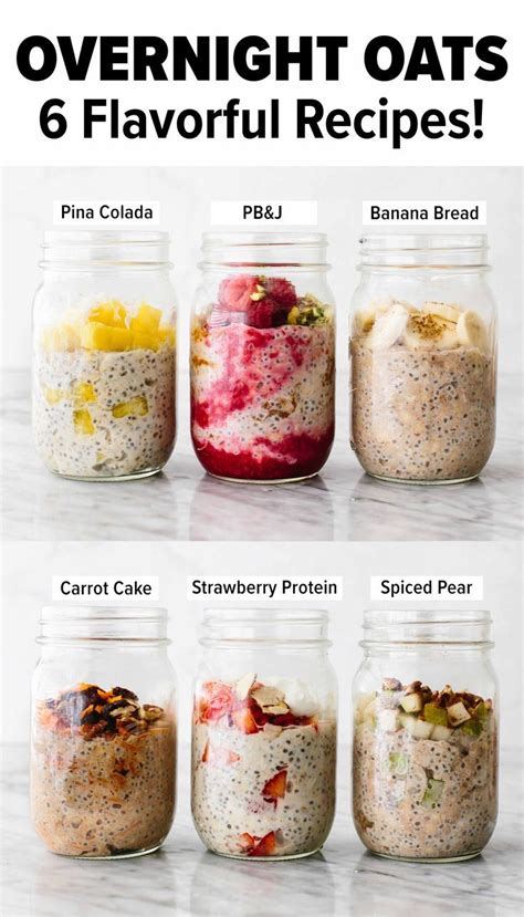 Easy Overnight Oats (6 Flavor Ideas) | Downshiftology | Overnight oats ...