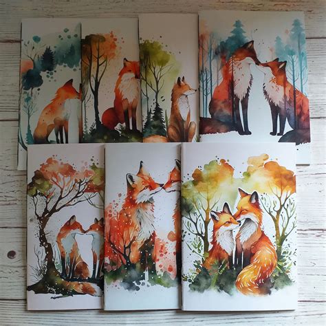 Fox Couple Notebooks Of Sugar Cane Paper Handmade Notebooks And